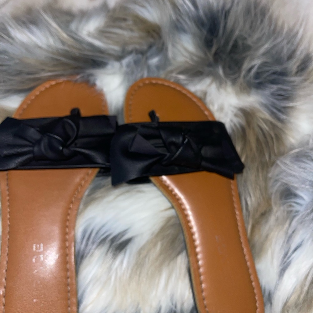 Rampage pleather bow sandals.